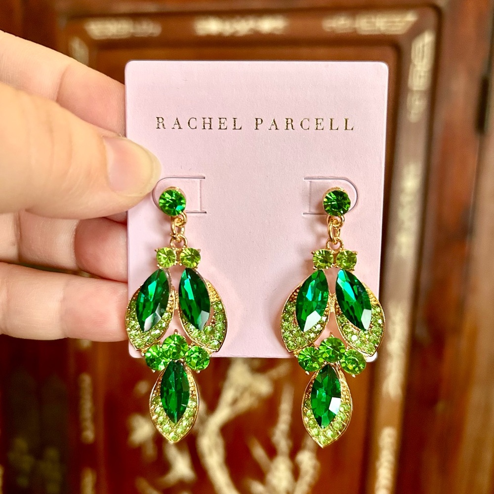 Rachel Parcell Green Crystal Earrings
